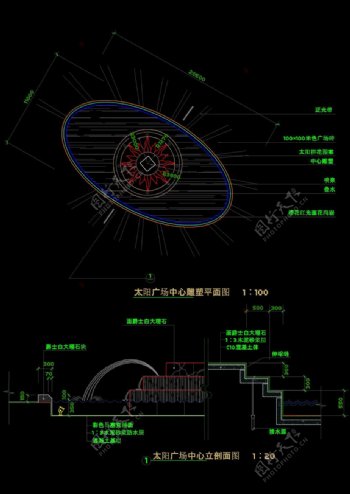 雕塑详图cad结构