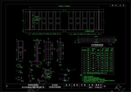 人行道板栏杆cad图纸