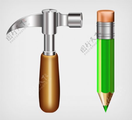 锤子和铅笔UI设计素材