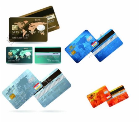 银行信用卡模板矢量素材