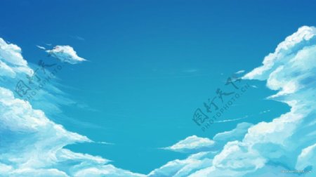 蓝色天空云彩背景图片