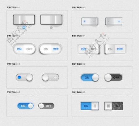 很多开关按钮PSD素材