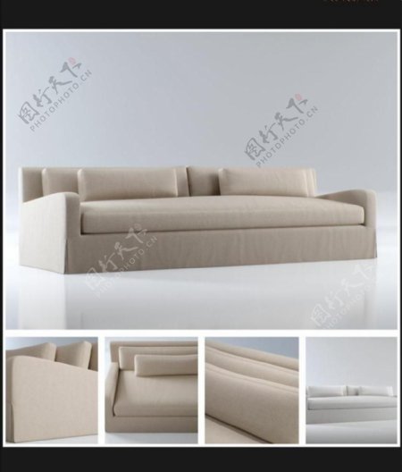 白沙发3模型素材