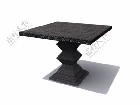 方形石桌3D模型