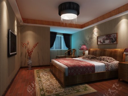 传统中式卧室效果图