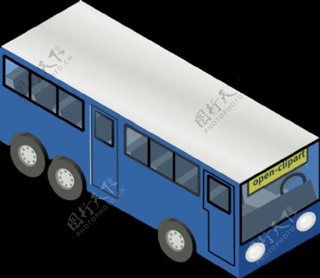 蓝色的公共汽车