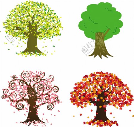 四季树木图片