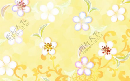 黄色花纹花朵