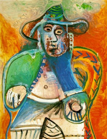 1970Vieilhommeassis西班牙画家巴勃罗毕加索抽象油画人物人体油画装饰画