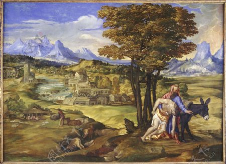 DomenicoCampagnolaItalian14841550西方古典风景人物天使宗教建筑田园印象派写实主义油画装饰画