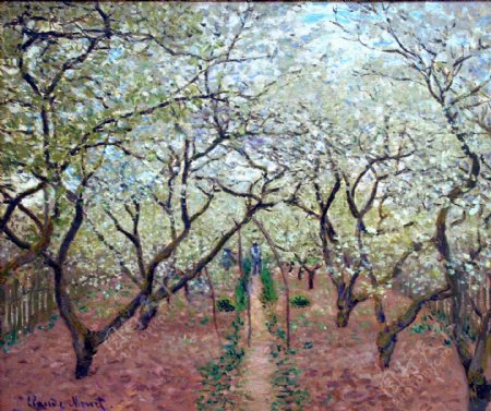 OrchardinBloom187景建筑田园植物水景田园印象画派写实主义油画装饰画