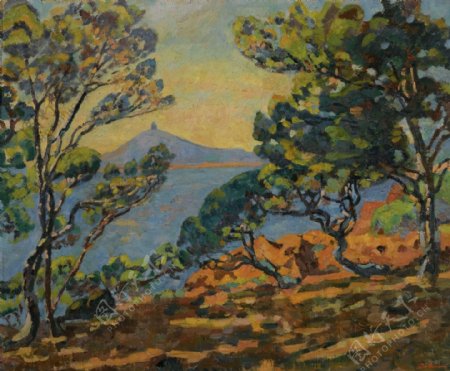 ArmandGuillauminTheBayofAgayandtheSemaphore1922法国画家阿曼吉约曼armandguillaumin印象派风景人物田园油画装饰画