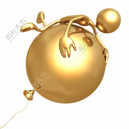 金色气球人偶图片