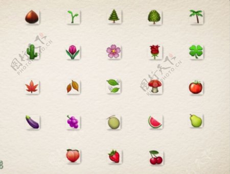植物水果蔬菜小图标