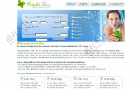 减肥食谱网站模板