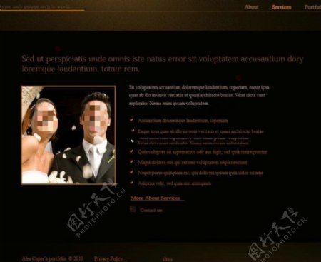 高贵典雅婚礼网页动画模板