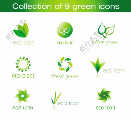 绿色环保生态图标图片