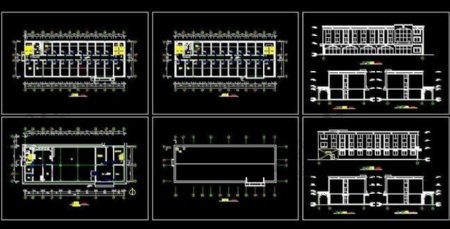三层平屋顶学生宿舍楼建筑施工设计图