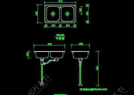 厨房水槽厨具器皿CAD图块51