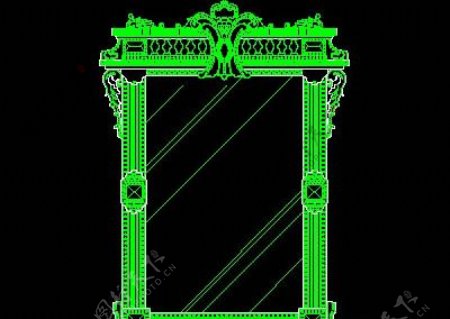 栏杆柱子雕花门装饰主题CAD图块素材58