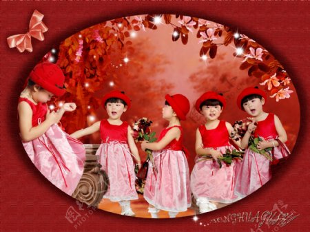 美丽童话小红帽儿童模板影楼魔法书DVD50