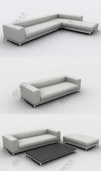 沙发组合3d模型沙发3d模型2