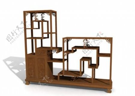 3d柜架模型3d中式家具模型免费下载8