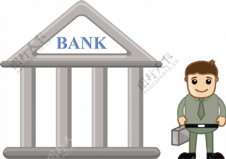 银行卡通概念矢量插画