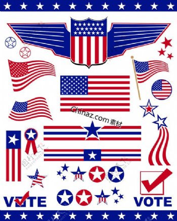 美国国旗创意设计矢量图