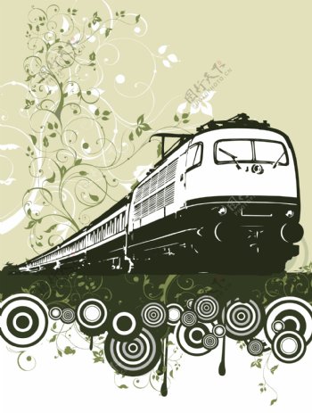 火车与花纹