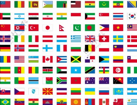 100个世界各国国旗矢量图