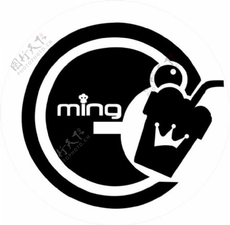 ming奶茶店logo