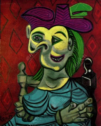 1939Femmeassise1西班牙画家巴勃罗毕加索抽象油画人物人体油画装饰画