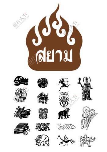 泰国佛教花纹矢量素材