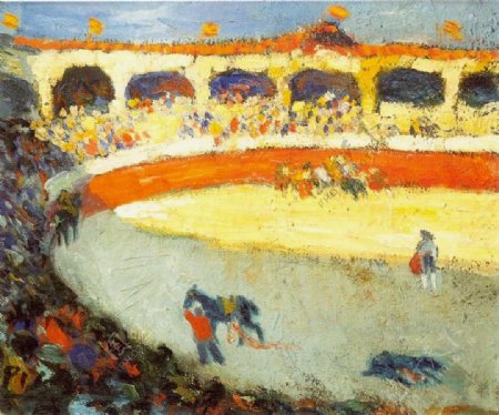 1901Coursesdetaureaux西班牙画家巴勃罗毕加索抽象油画人物人体油画装饰画