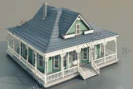 欧式别墅3d模型图片