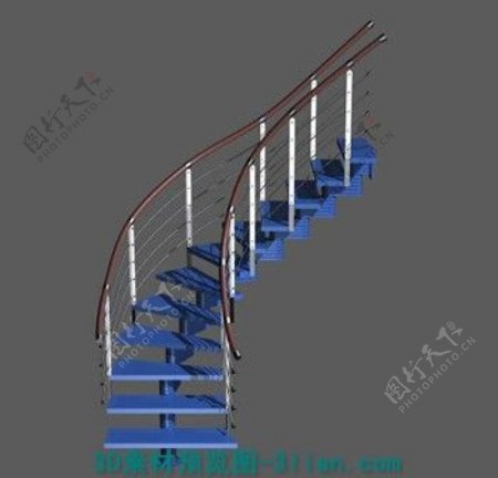 铁艺弧形楼梯3D模型