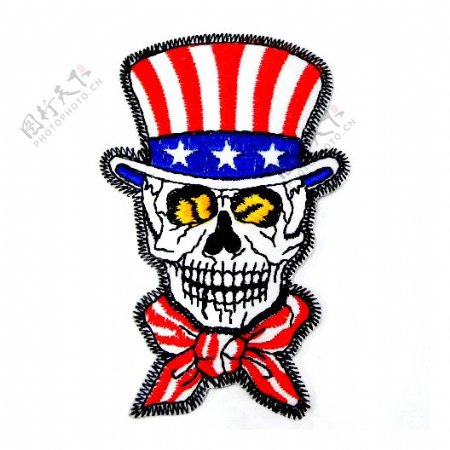 贴布人物骷髅灵异美国国旗免费素材
