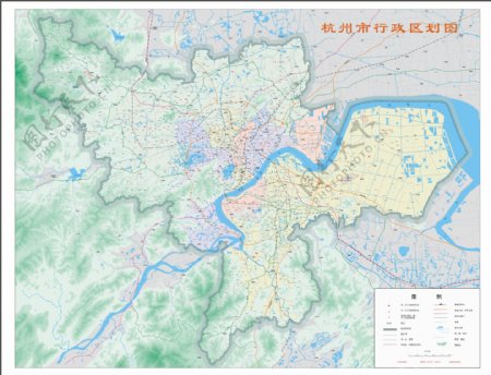 新编杭州市行政区划图