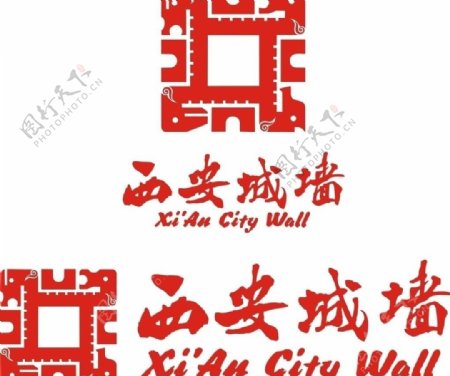 西安城墙logo图片