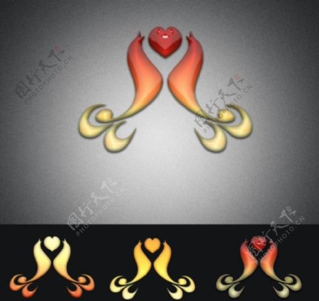 凤凰爱心logo设计图片