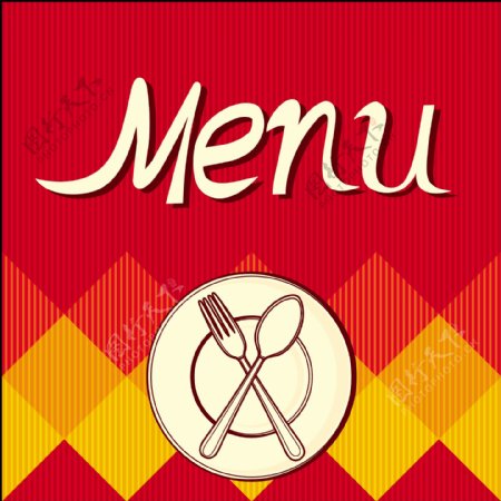 矢量简洁西式餐厅宣传海报