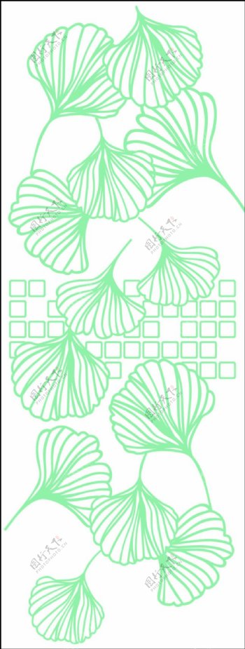 花纹瓷砖图案绿色叶子绿色花纹