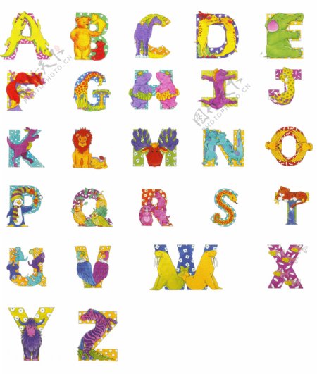 儿童字母素材