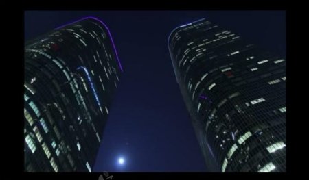 夜景楼宇光效视频图片