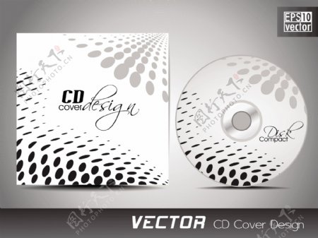 CD封面设计模板的演示空间和半色调复制的影响
