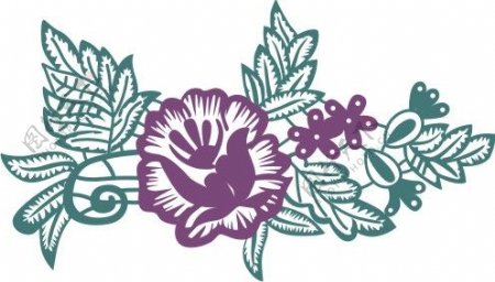 印花矢量图优雅植物绿色紫色徽章标记免费素材