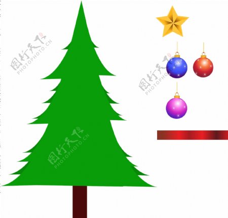简单的圣诞树免费矢量
