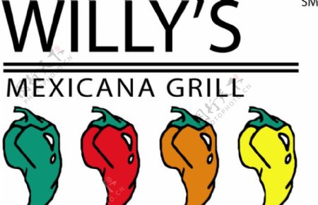 WillysMexicanaGrilllogo设计欣赏WillysMexicanaGrill知名餐馆标志下载标志设计欣赏