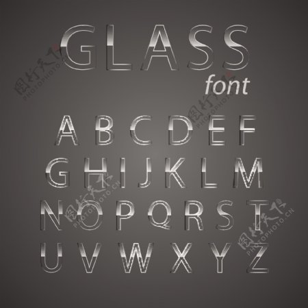 水晶玻璃字母图片